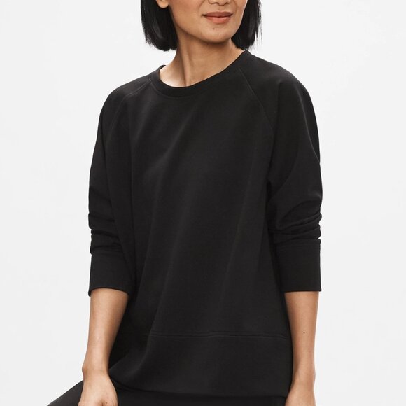 Eileen Fisher Sweater Womens 2X Lyocell Soft Black Round Neck Oversized Made USA - Picture 2 of 11